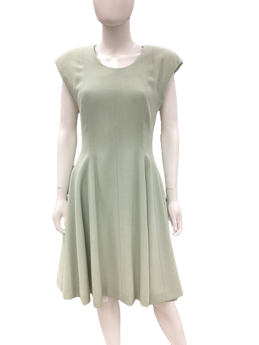 Vintage Pauline Trigere Dress Women’s Size M Midi Length Sleeveless Mint Green